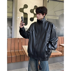 8XL-M休闲复古皮衣男新款机车PU夹克美式街头立领外套PY861P95，男装皮衣，电商D206-1