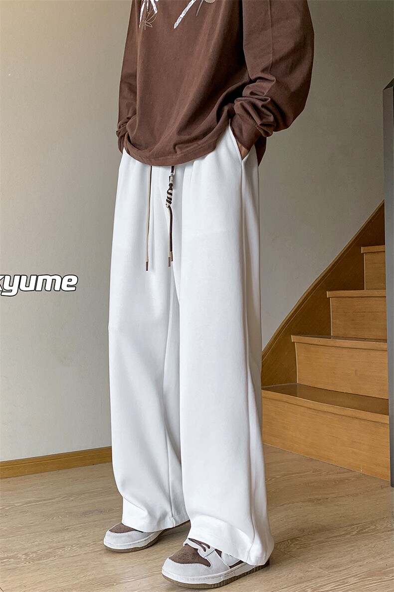 8XL-M特大码休闲裤男生简约休闲日系宽松直通长裤胖子男K933P40,男装休闲裤,电商D206-1