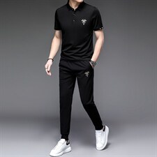 高档男装男生套装夏季潮流衣服韩版短袖T恤2023新款衣服帅气男装，男装休闲套装，电商B212（原钱塘6029）