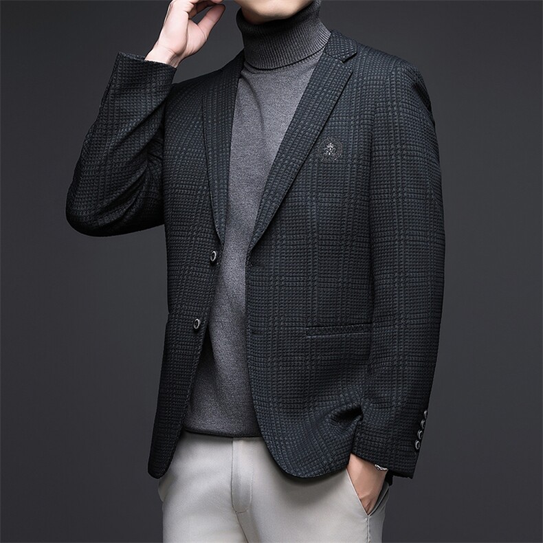 秋季新款西装男西服简约外套西服商务休闲小西装单西图片
