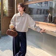 韩版减龄短款呢子外套女2025春秋季新款休闲显瘦百搭休闲毛呢上衣，女装短外套，2C129
