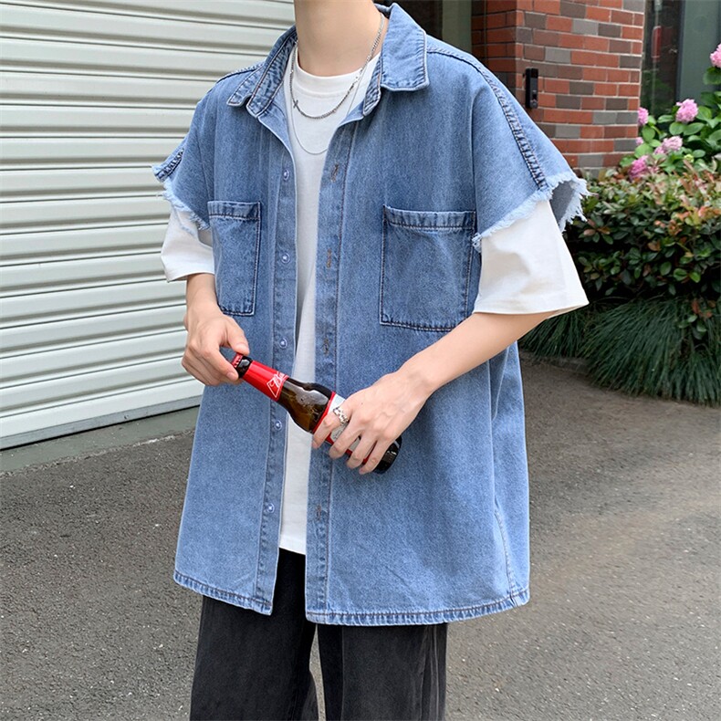 夏季工装潮流背心牛仔马甲外套无袖坎肩上衣服男W3320-P40,男装背心/马甲,星座512-3