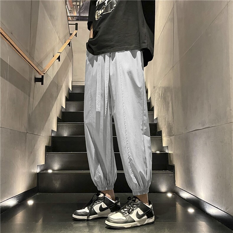 2023夏季薄款冰丝显高显瘦休闲舒适百搭休闲裤束脚裤 6016特批31图片