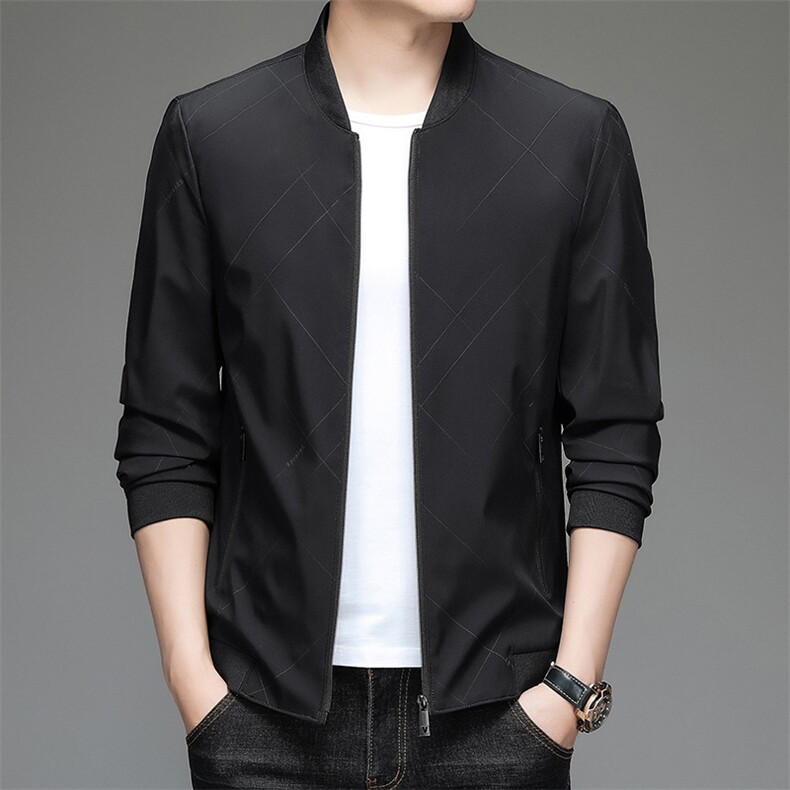 外套男春装2023新款男士秋季中年商务休闲上衣服百搭休闲潮流夹克,男装衬衫,电商B212（原钱塘6029）