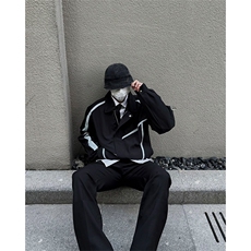 自家图，博主风cleanfit外套男短款撞色美式飞行员夹克JK2403-P85，男装夹克，星座1007（原301D）