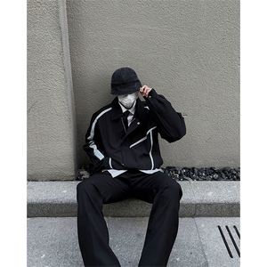 自家图，博主风cleanfit外套男短款撞色美式飞行员夹克JK2403-P85图片