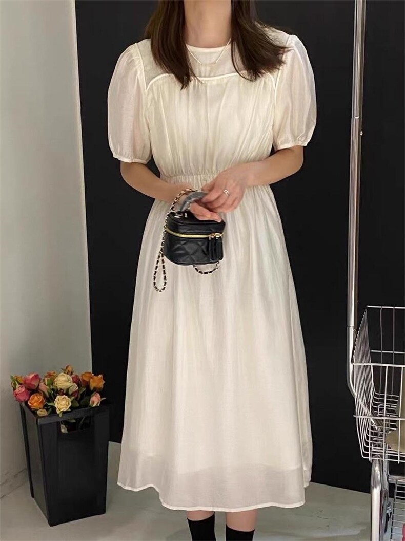 韩系温柔连衣裙，女装连衣裙，土布鱼