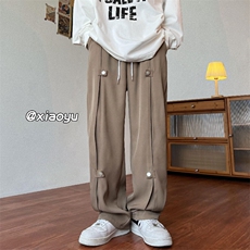 XZ616秋季新款垂感机能宽松休闲拖地长裤TY400P55控68，男装休闲裤，星座512A（原616）