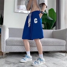 日系简约运动短裤男夏季宽松中裤街头嘻哈五分裤YE17P26图片