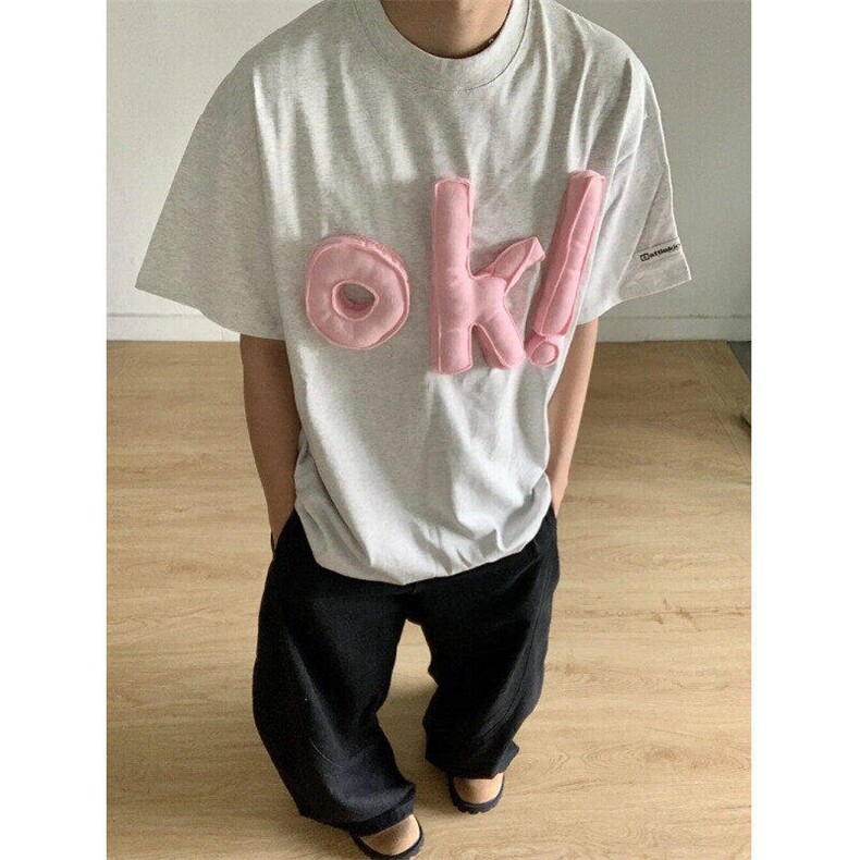 BK891HH-特45美式复古立体字母情侣短袖T恤男女款夏季小领口半袖,男装T恤,星座1007（原301D）