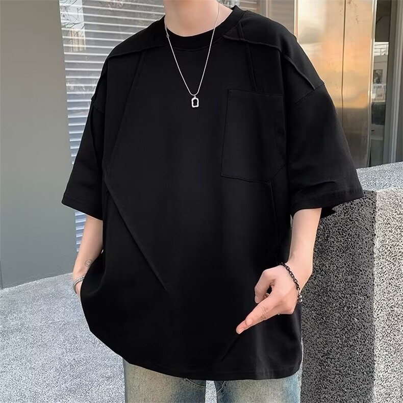 C332-P452024夏季新款小众设计感短袖t恤简约休闲宽松上衣现货,男装T恤,星座512-6