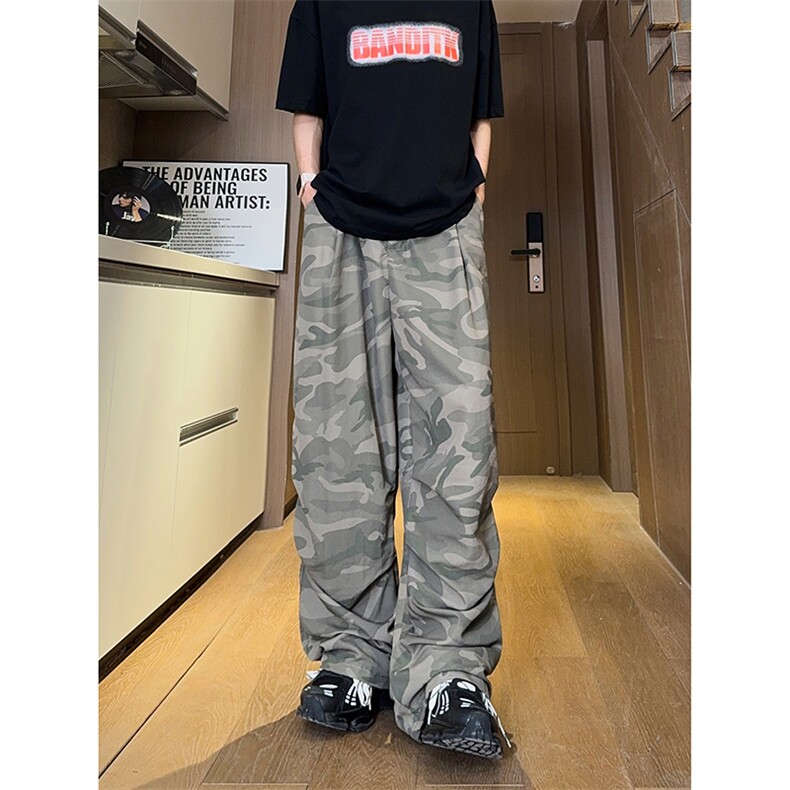 现货早秋伞兵裤子潮牌宽松阔腿登山工装休闲长裤男K651-P45控68,男装工装外套,星座205-5