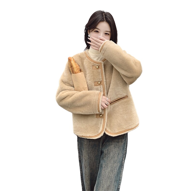 新品现货毛绒皮毛一体外套2C032206P175K268,女装棉衣/棉服,2C032