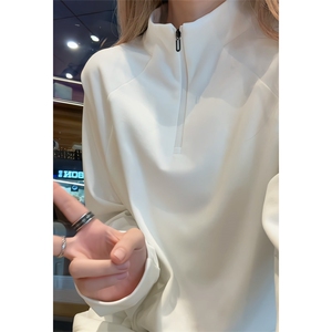 2025 冬季新款 港风女模大码德绒半拉链T恤M-5X HT251077-特P19图片