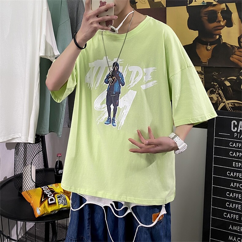 港风夏季t恤男潮流时尚印花t恤男A210-A8366-P32,男装T恤,星座210-3