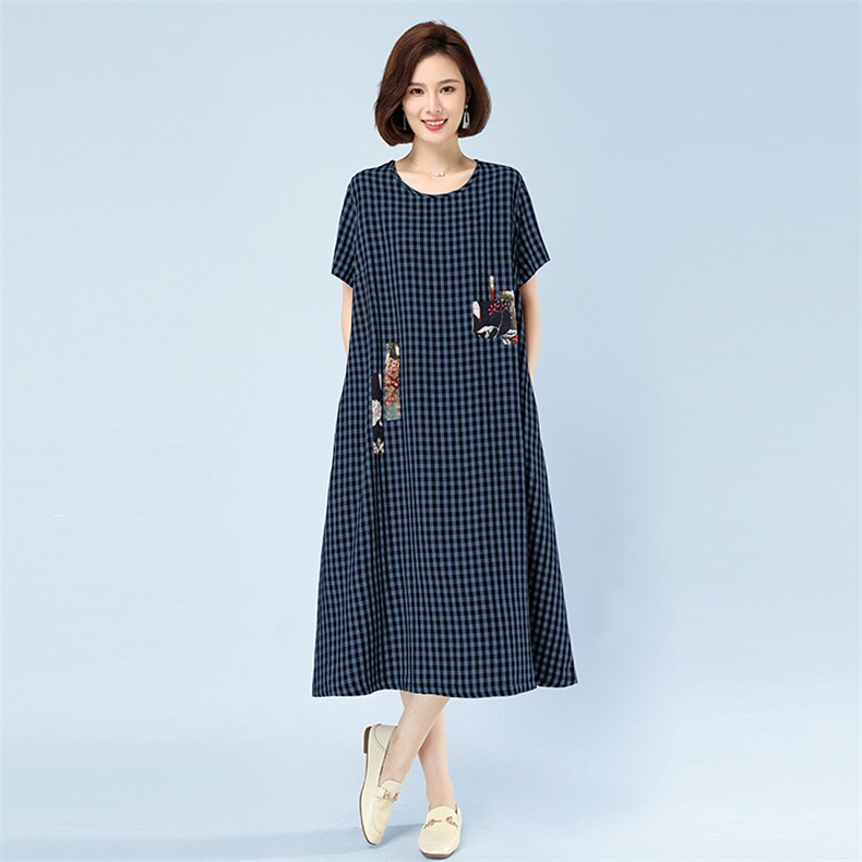 2023新款连衣裙休闲大码宽松贴布款,女装连衣裙,秋牧寒烟