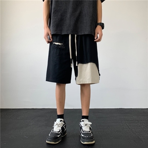 DXK8053-P40拼接设计感短裤男夏季美式运动裤子潮牌休闲五分裤图片