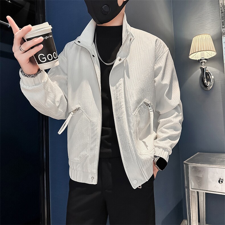 高级感痞帅立领炸街夹克外套男社会小伙店主风301C-JK11-P98控138,男装夹克,星座301C（原B323）