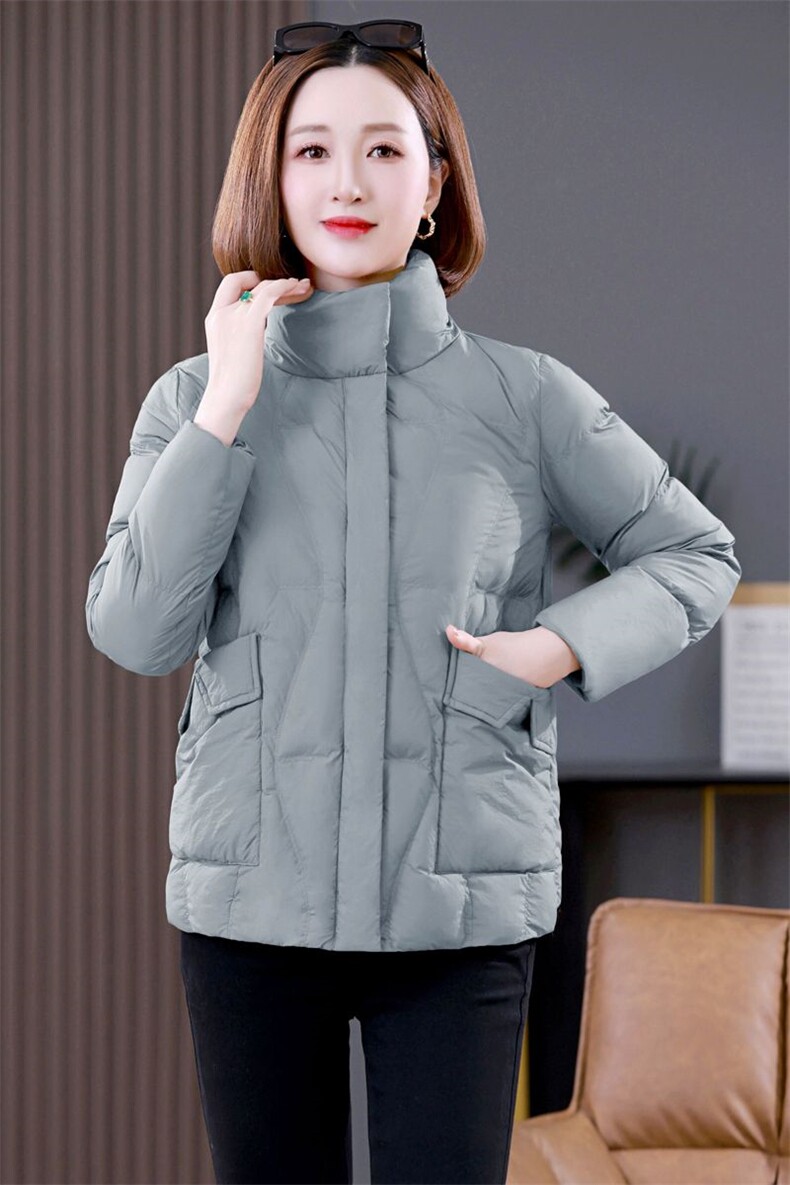现货减龄妈妈羽绒服2025冬季新款厚实保暖女时尚潮流简约鸭绒外套,女装羽绒服,木橙西子