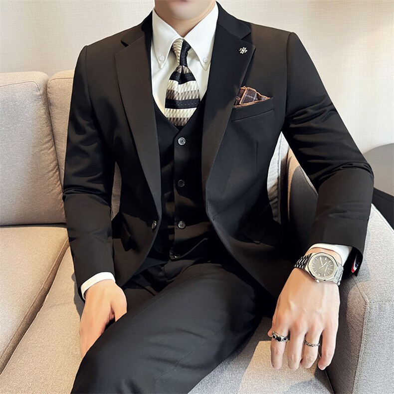SJT811-P2102025春季新款单扣纯色西服三件套装礼服,男装西服,星座507A（原星座306B-2）
