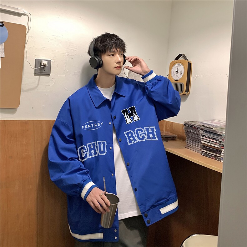 港风23春季新款hiphop炸街设计感ins潮流翻领夹克外套G721P65控88,男装夹克,电商A247