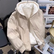 加绒加厚外套男女秋冬季cleanfit重磅帆布夹克棉服连帽棉衣，男装夹克，星座1013