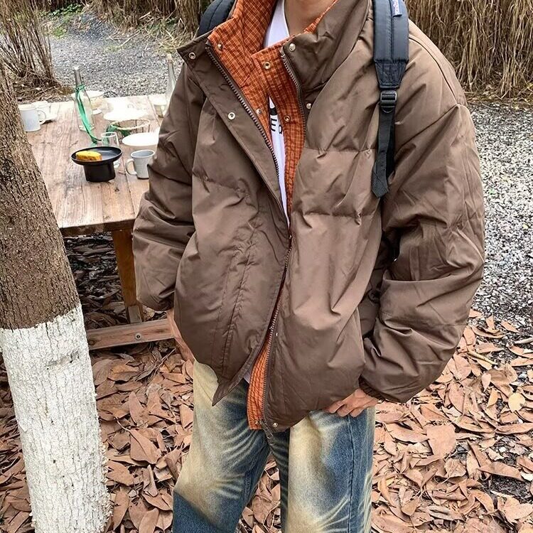 双面穿立领加厚面包棉服冬季美拉德工装棉衣 网图MY13-P88图片