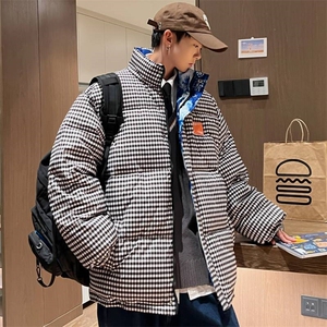 2025冬装双面穿格子棉衣男士立领港风棉服棉袄外套3327-P100控148图片
