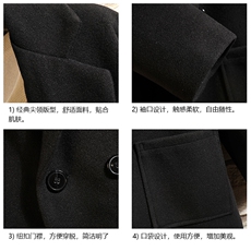 A117-P110加绒-P120加厚加绒毛呢大衣男士大码中长款呢子风衣，男装毛呢大衣，电商A040A