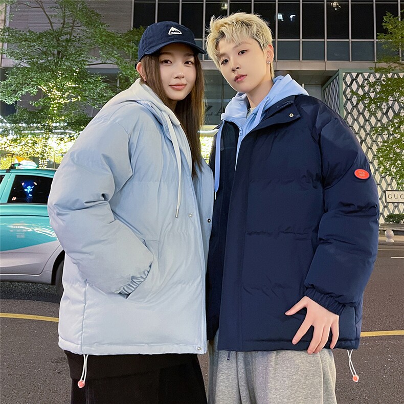 特批港风情侣夜景新款时尚宽松假两件连帽棉衣MY2273P70控118,男装棉衣,电商A247