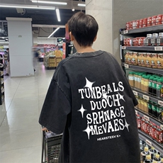 量大优供视频240g重磅美式炒雪花水洗做旧短袖t恤STX506-特P25，男装T恤，电商B371