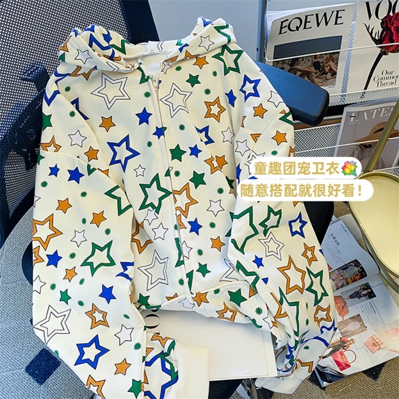潮牌卫衣设计感上衣秋冬韩版宽松情侣开衫卫衣E587-P45,男装卫衣,星座911-2(原星座613-2）