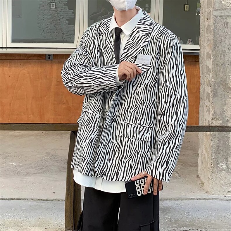 男士高质量斑马纹西装外套X02P57,男装西服,星座1116-2