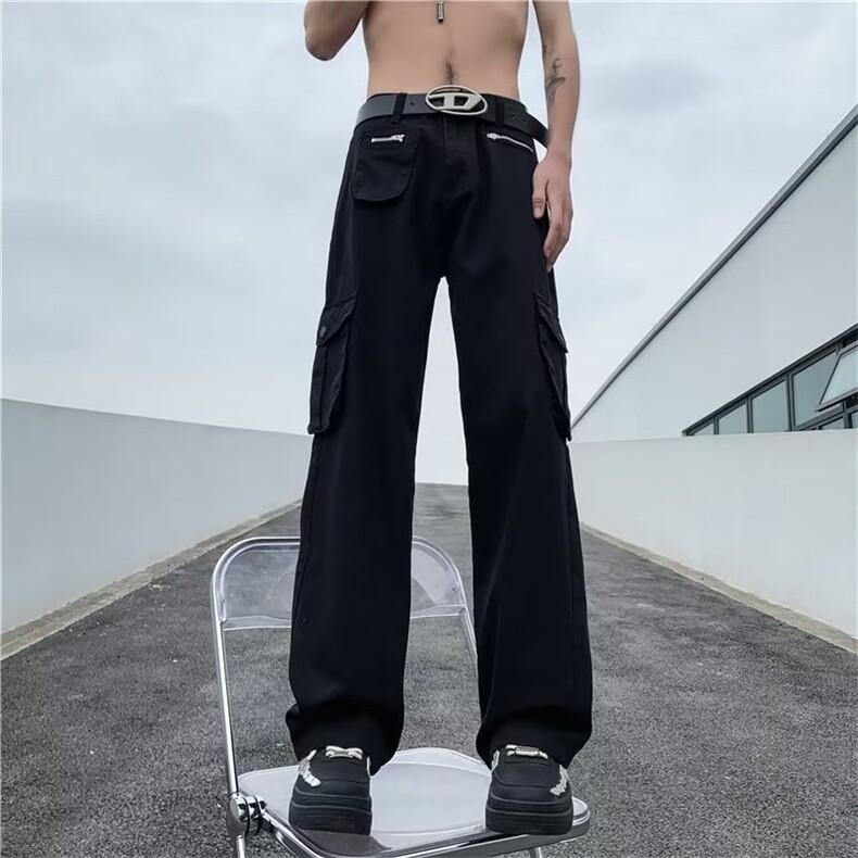 时尚潮牌文艺纯色直筒春季休闲裤长裤新款工装裤男青春流行,男装休闲裤,星座716-3
