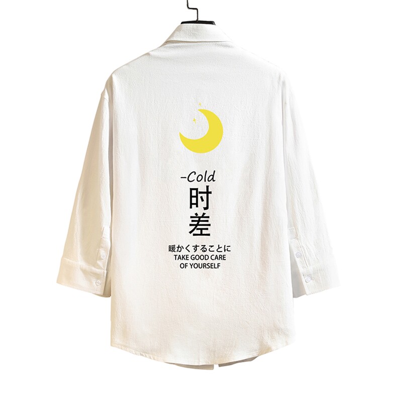 QC58047-P45亚七分袖衬衫男大码五分袖衬衣男短袖砖墙挂拍,男装衬衫,电商A040A