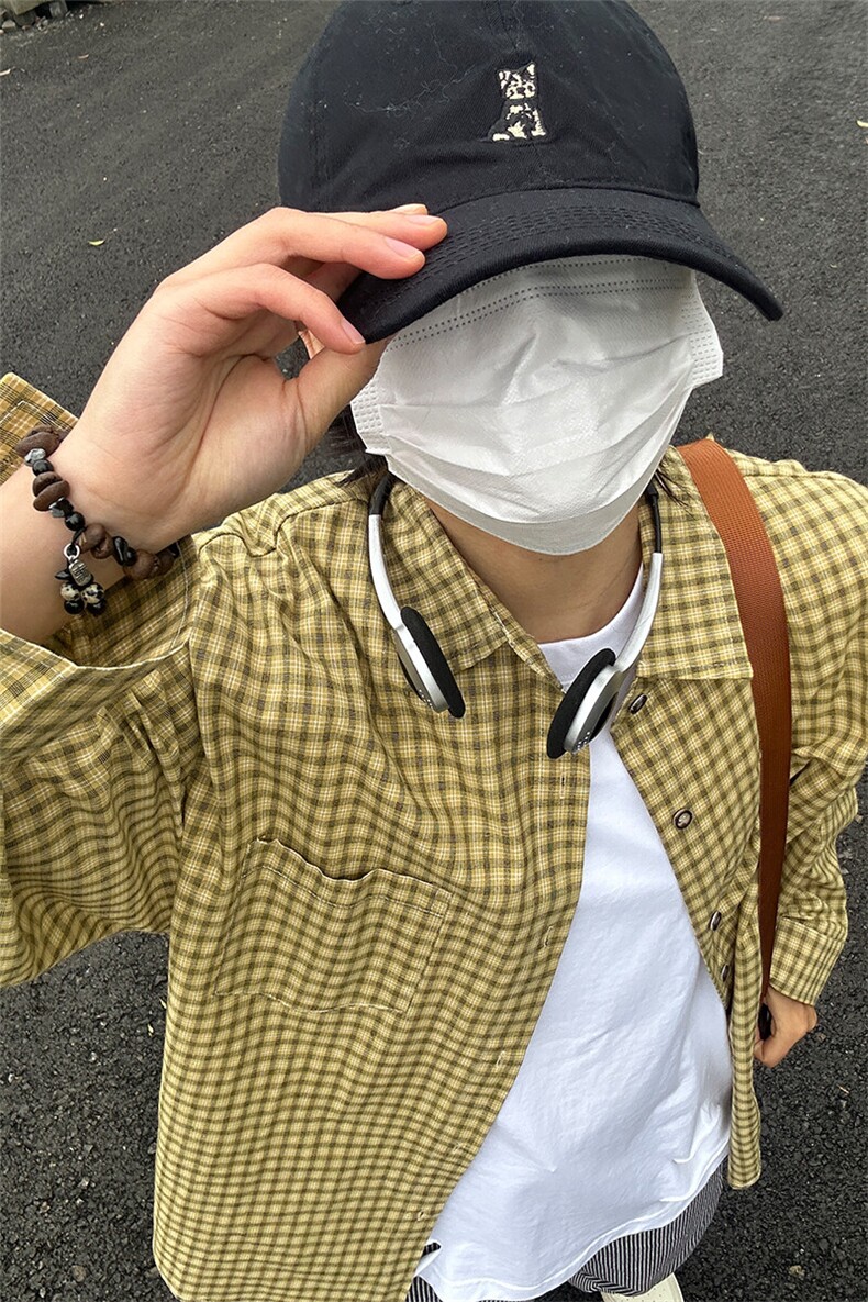 春季长袖休闲衬衣外套男休闲日系复古格子衬衫CS281-P40,男装衬衫,星座301C-5