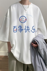 春夏季七分袖t恤男大码五分袖男短袖中袖Q11183-P30，男装T恤，电商A040