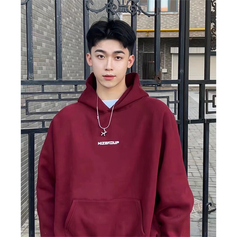 抖音得物高品质印花连帽卫衣秋冬装美式宽松连帽纯色卫衣ADL117,男装卫衣,电商A443