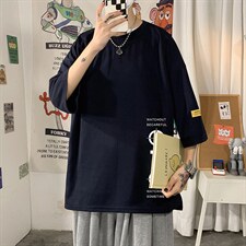 Q11114-P30春夏季七分袖t恤男大码五分袖男短袖中袖，男装T恤，电商A040