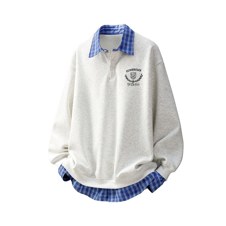 假两件大码M-5XL卫衣表面棉底部聚酯纤维78074P59控88，男装卫衣，星座227-7