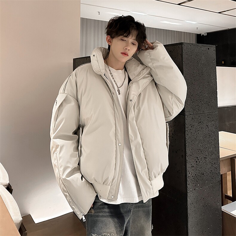 405A美式高街个性金属设计短款pu皮面包服MY24918-P155控188,男装棉衣,星座405A