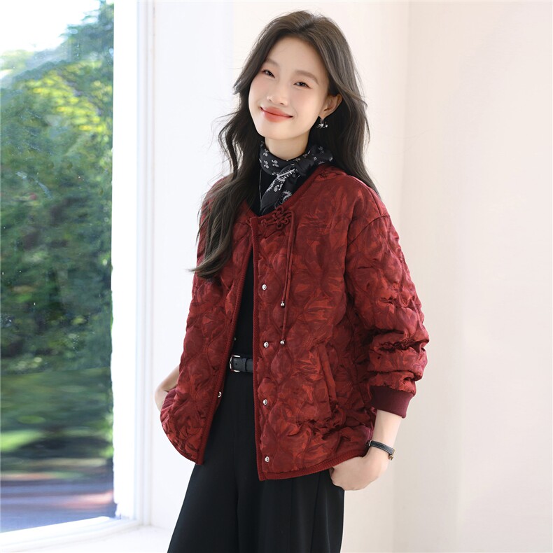 新中式盘扣棉服外套女冬2025新款时尚洋气加厚保暖显瘦短款棉衣,女装棉衣/棉服,涵誉