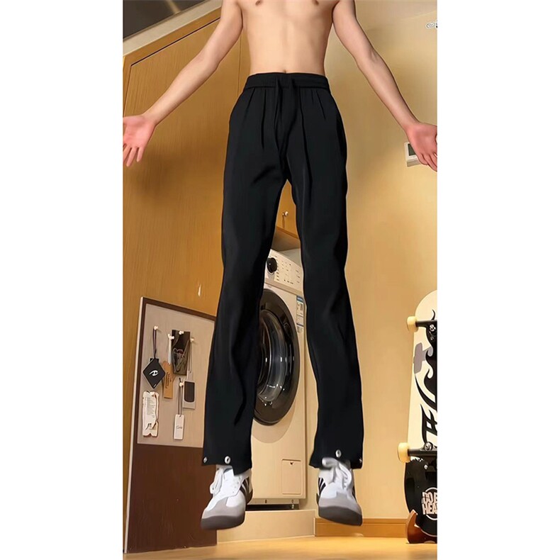 美式高街hiphop冰丝铆钉微喇休闲裤货号K2426P55,男装休闲裤,电商A063