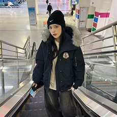 黄子弘凡同款NICEBAD原WORKSOUT毛领派克羽绒棉服M508P118网图，男装棉衣，电商B245