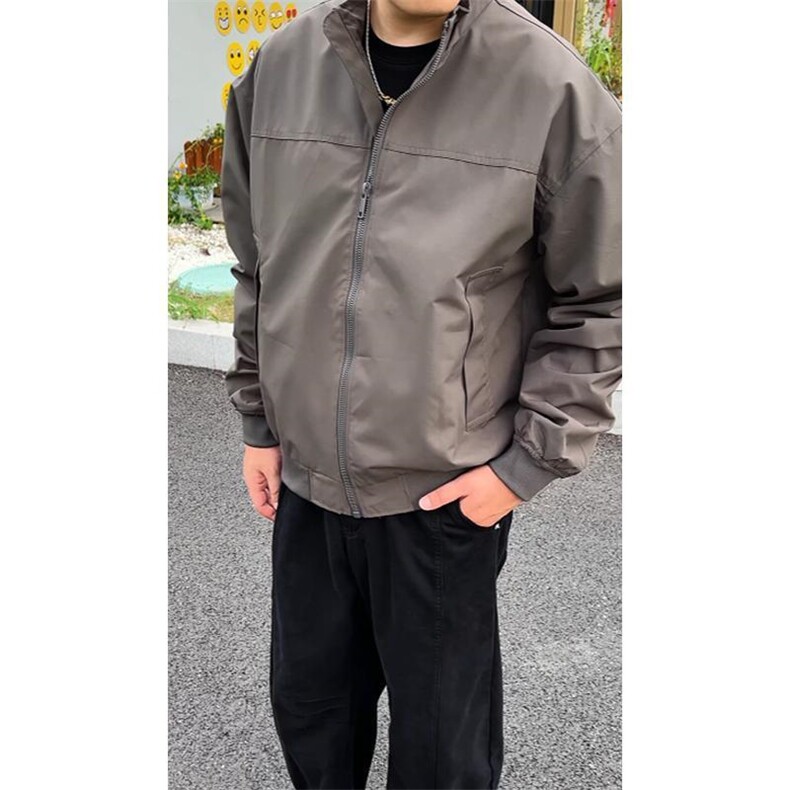 26春装新款美拉德立领飞行夹克boxy廓形休闲百搭外套上衣JK6500,男装夹克,电商A486-1