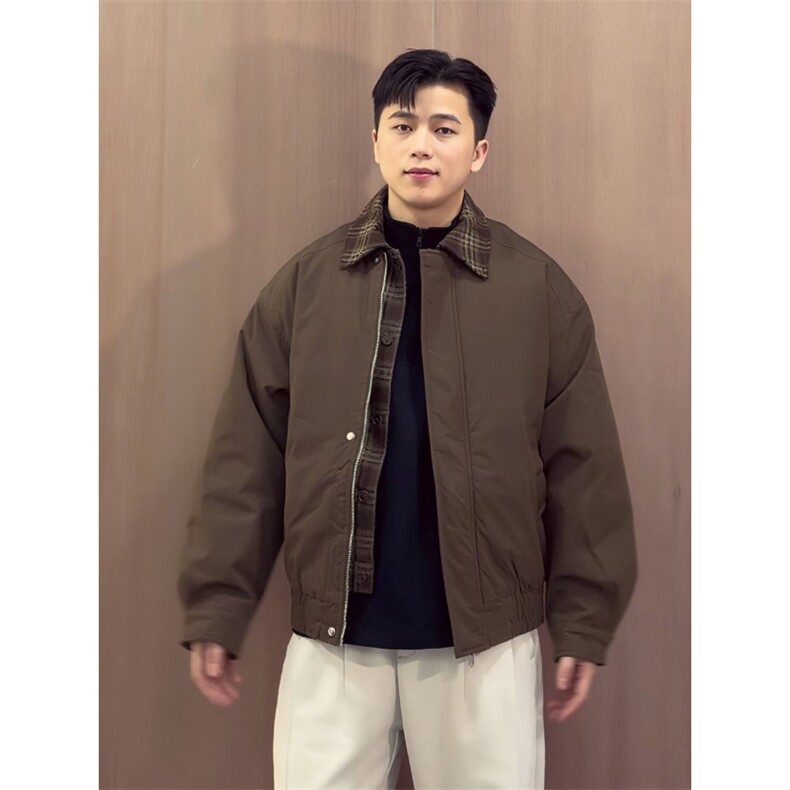 现货美式宽松假两件三防夹棉加厚翻领棉服6106特P85,男装棉衣,星座205-3