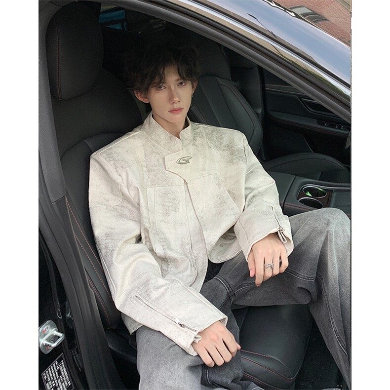 1303B-JK5508-P98138垫肩飞行服夹克小众结构设计外套，男装夹克，星座1303B