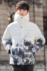 现货雪山款连帽时尚宽松轻薄白鸭绒扎染外套羽绒服R8833P100，男装羽绒服，星座301D-5(原星座1415）