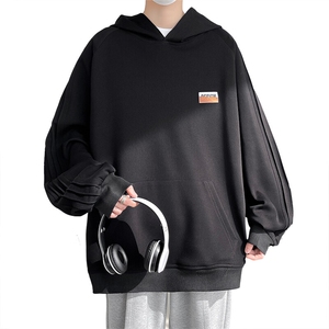 WY122/P60春装新款现货高品质不起球连帽卫衣男宽松大码上衣外套图片
