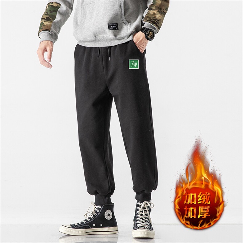K12058-P40加绒P50束脚纯棉运动裤男士休闲裤大码宽松卫裤男,男装休闲裤,电商A040A